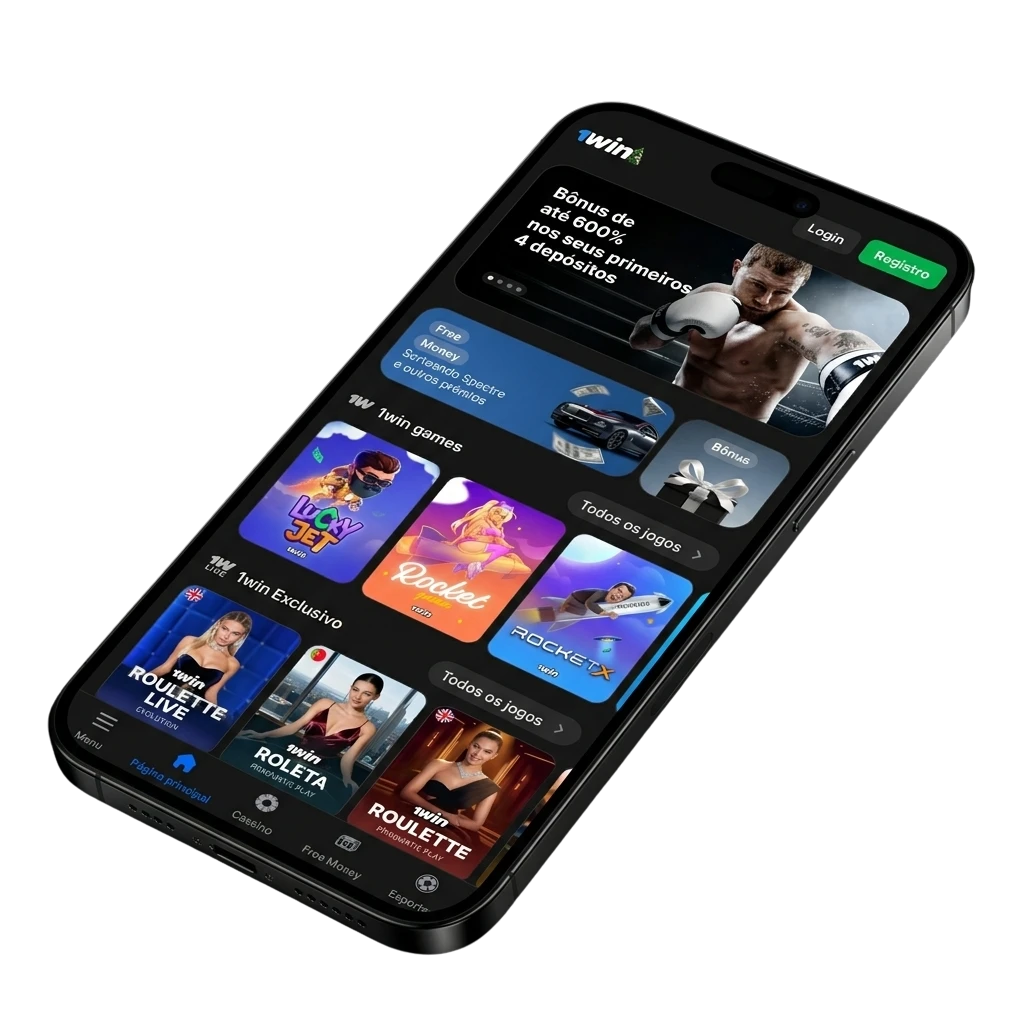 Aplicativo 1win para Android e iOS com apostas esportivas, cassino e bônus de boas-vindas para jogadores do Brasil