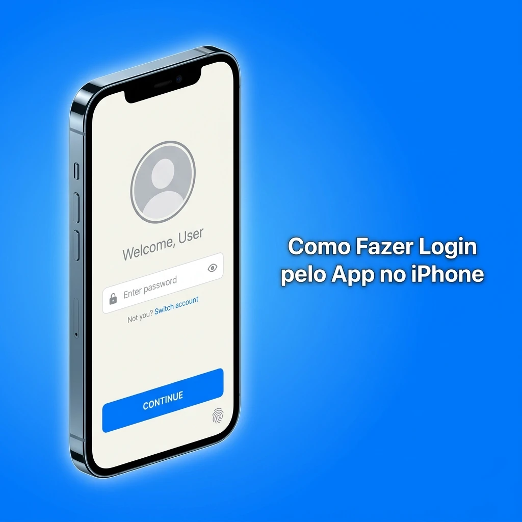 Tela de login do app 1win no iPhone com campos de e-mail e senha para acessar a conta