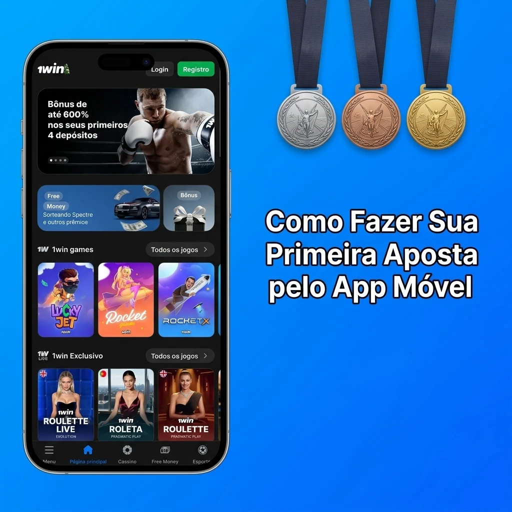 Passo a passo para fazer a primeira aposta pelo app móvel da 1win no celular