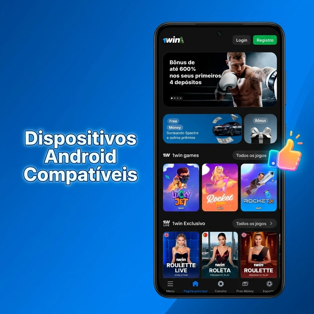 Dispositivos Android compatíveis com o app 1win: Samsung, Xiaomi, Motorola, LG, Nokia, Realme e Poco