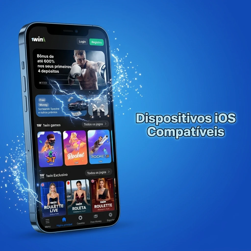 Lista de dispositivos iOS compatíveis com o app 1win, incluindo iPhone X ao 15 e iPad Air e Pro