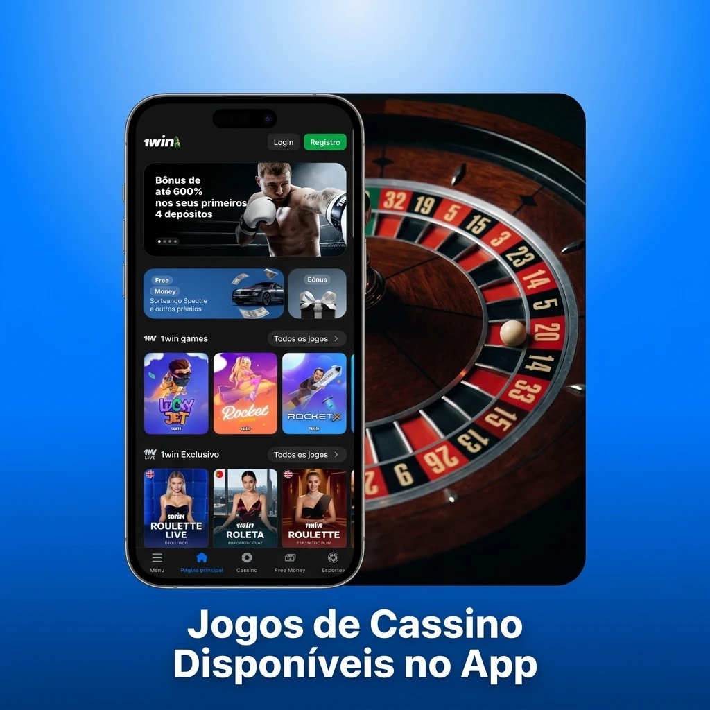 Jogos de cassino no app 1win: slots, roleta ao vivo, blackjack, crash games e mais opções disponíveis