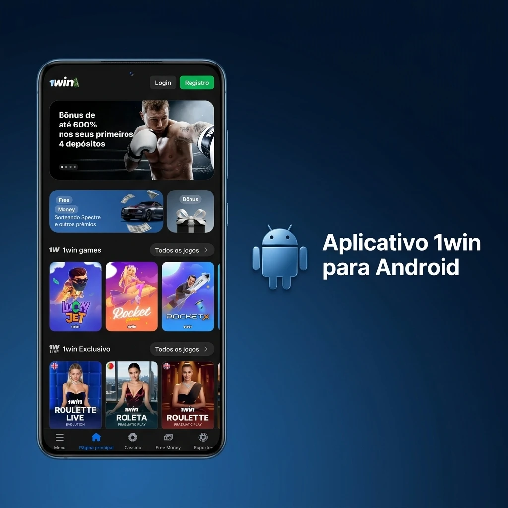 Aplicativo 1win para Android disponível para download gratuito com apostas esportivas e jogos de cassino