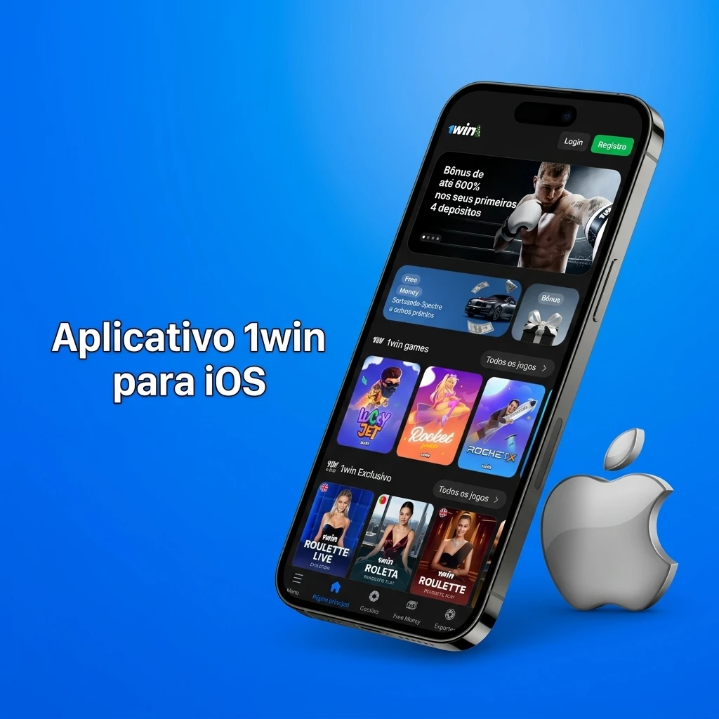 Aplicativo 1win para iOS disponível para iPhone e iPad com apostas esportivas e cassino ao vivo
