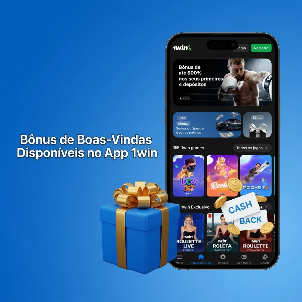 Bônus de boas-vindas no app 1win: até 150% nos 4 primeiros depósitos e giros grátis para cassino