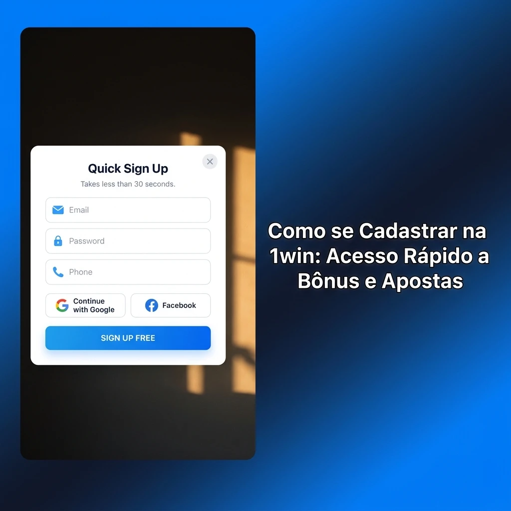 Guia de cadastro na 1win com bônus de boas-vindas, depósito via Pix e apostas esportivas em menos de 2 minutos