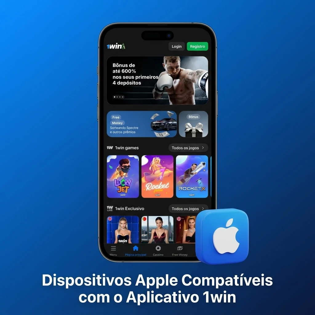 Dispositivos Apple compatíveis com app 1win: iPhones e iPads com iOS 13.4 ou superior suportados