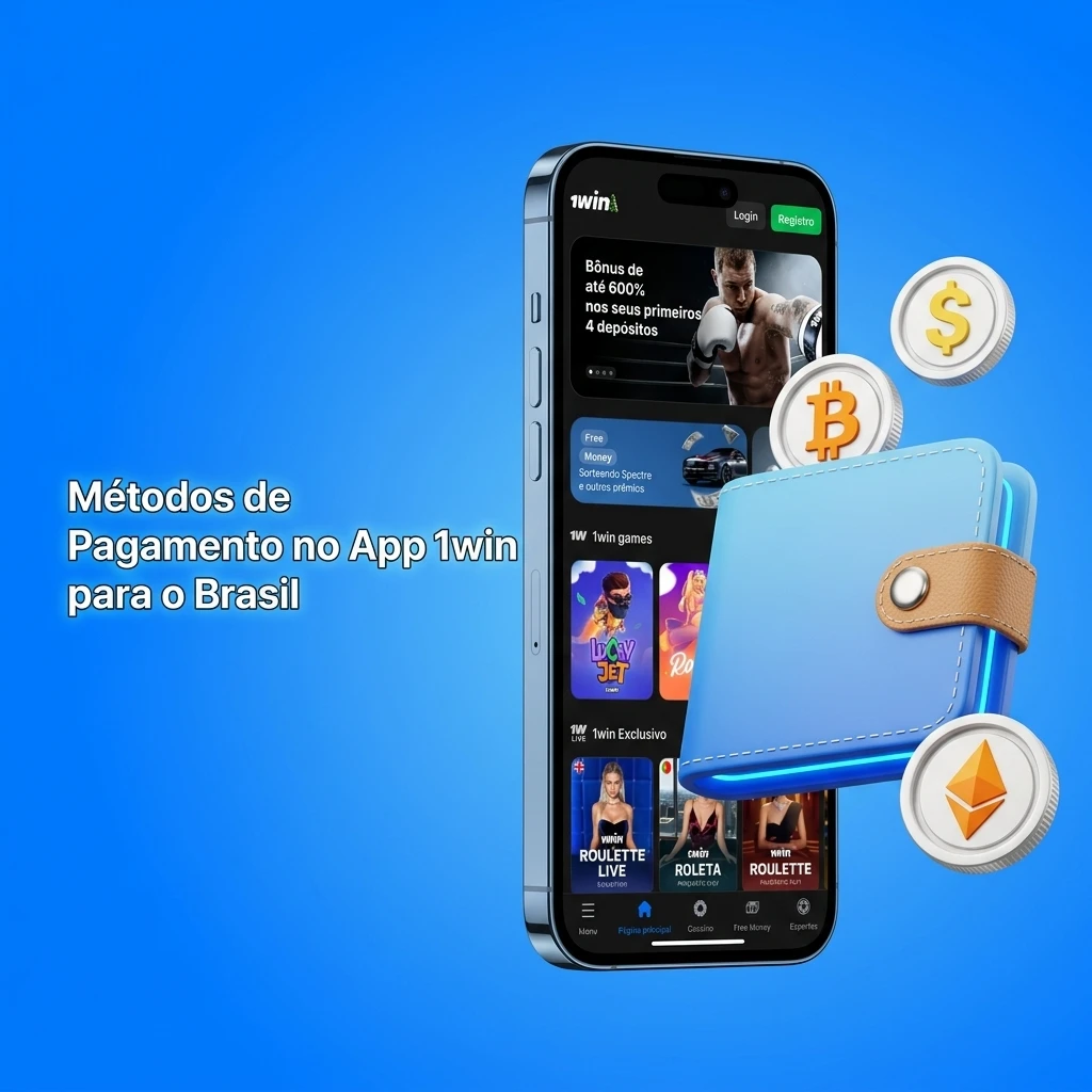 Métodos de pagamento no app 1win Brasil: PIX, cartões, boleto, criptomoedas e mais opções disponíveis.